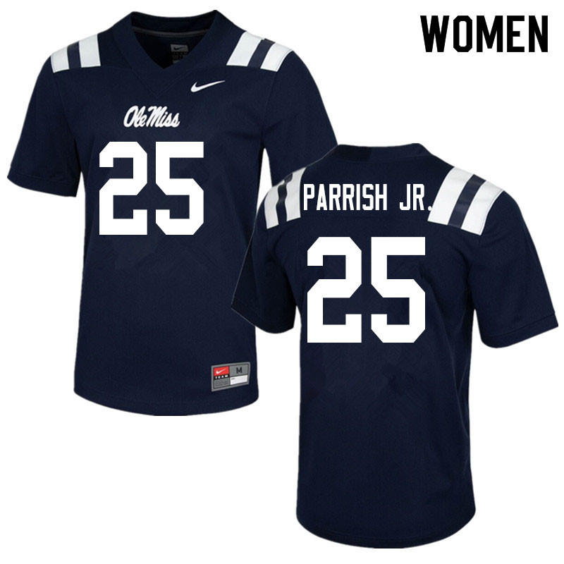 Women #25 Henry Parrish Jr. Ole Miss Rebels College Football Jerseys Sale-Navy